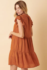 Thumbnail for Russet Orange Tiered Mini Dress-1