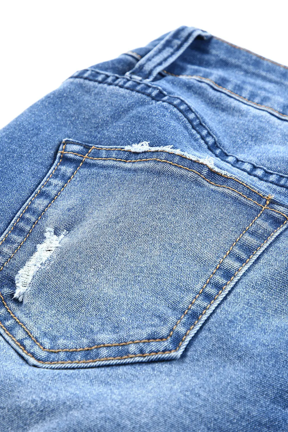 Sky Blue Acid Wash Roll-up Edge Bermuda Short Jeans-18