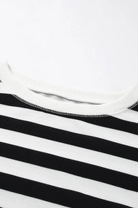Thumbnail for Stripe Drop Shoulder Striped Pullover Sweatshirt-18
