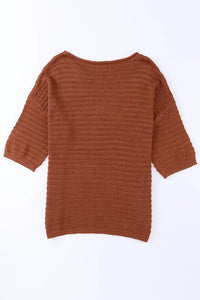 Thumbnail for Textured Knit Drop Shoulder Tee-40