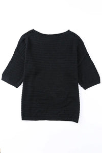 Thumbnail for Textured Knit Drop Shoulder Tee-54