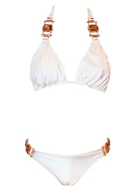 Thumbnail for Tina Halter Top & Skimpy Bottom - White-2