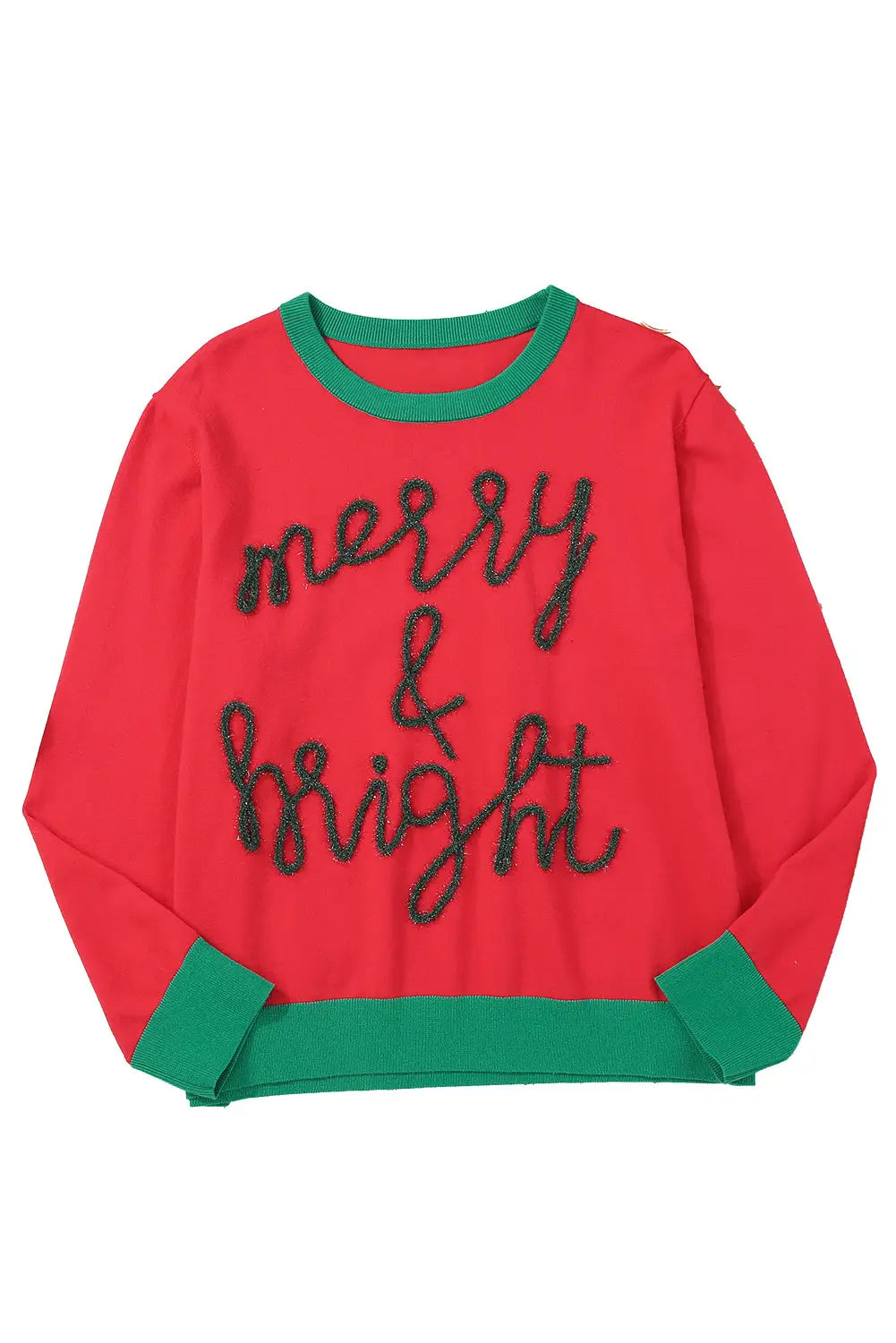 White Merry & Bright Round Neck Casual Sweater-47