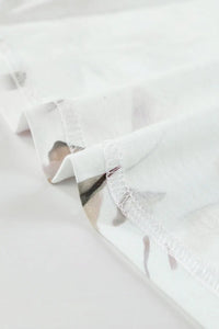 Thumbnail for White V Neck 3/4 Sleeve Floral Dress-19