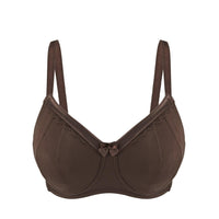 Thumbnail for Cocoa-Supportive Non-Wired Silk & Organic Cotton Full Cup Bra with removable paddings-0