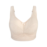 Thumbnail for Silk & Organic Cotton Back Support Bra (Almond Peach & Pagent Blue)-0