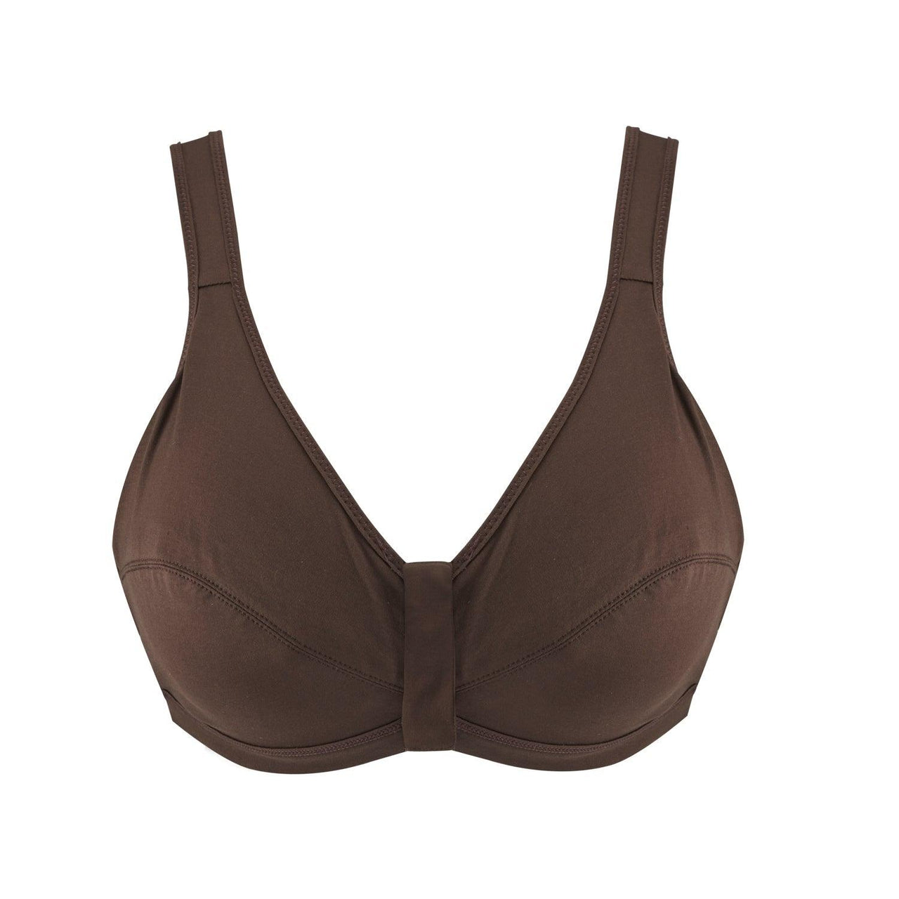 Cocoa - Full Cup Front Closure Silk & Organic Cotton Wireless Bra-0