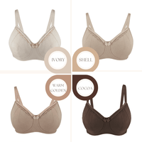 Thumbnail for Cocoa-Supportive Non-Wired Silk & Organic Cotton Full Cup Bra with removable paddings-41