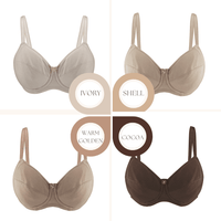 Thumbnail for Cocoa-Underwired Silk & Organic Cotton Full Cup Bra with removable paddings-43