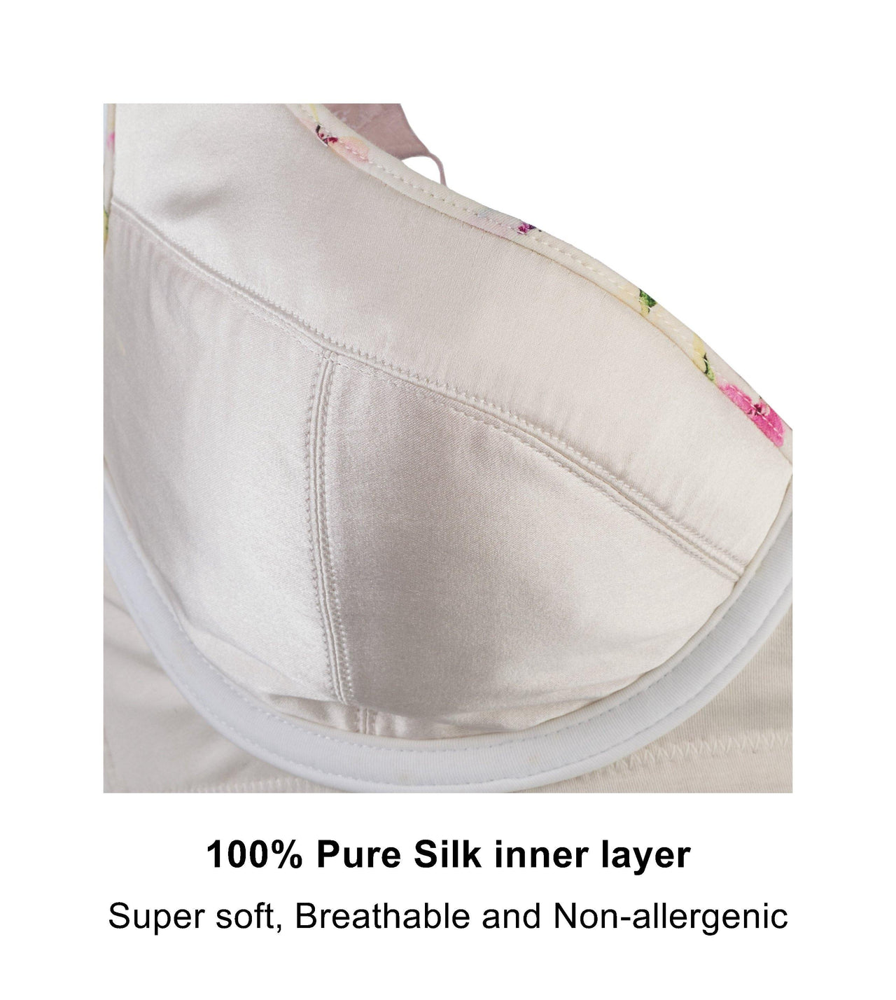 Sunbleached Floral Silk & Organic Cotton Supportive Bra-40