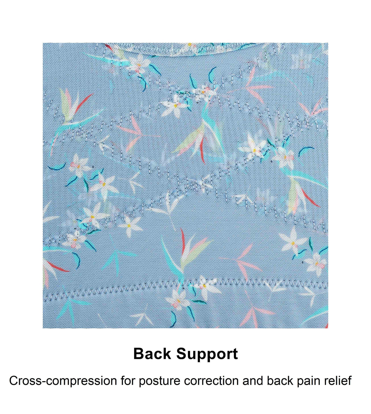 Back Support Silk & Organic Cotton Sports Bra (Floral Spritz & Lily white)-15