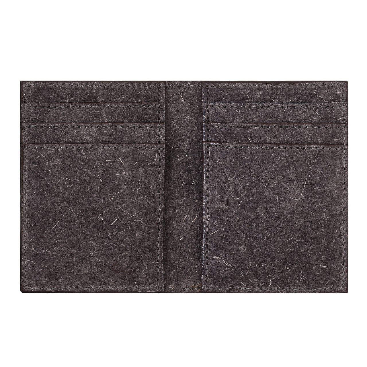 Coconut Leather BiFold Card Wallet - Dark Grey