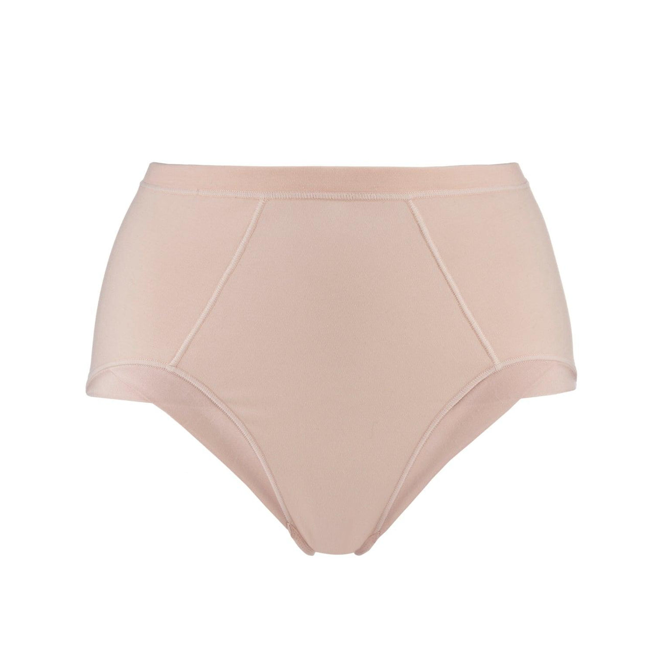 Marrow-High Waisted Silk & Organic Cotton Full Brief in Pink Champagne-0