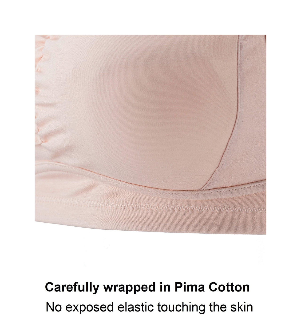 Ornate- Comfort Silk & Organic Cotton Non Wired Bra in Peach Pink-12
