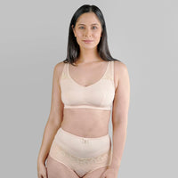 Thumbnail for Ornate- Comfort Silk & Organic Cotton Non Wired Bra in Peach Pink-7