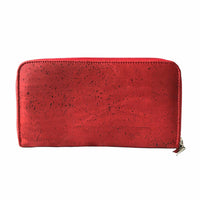Thumbnail for Cork Leather Vegan Zip Wallet for Women - Bordeaux
