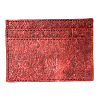 Thumbnail for Coconut Leather Card Holder - Wine Red