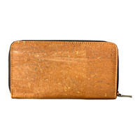 Thumbnail for Cork Leather Vegan Zip Wallet for Women - Rosy Brown